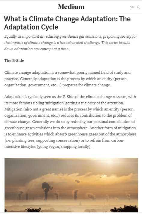 What is climate change adaptation article